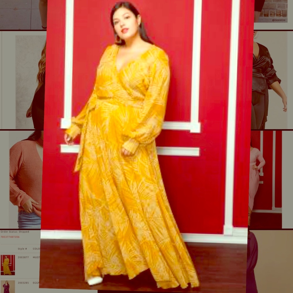 Asoph yellow leaf print maxi dress